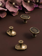 Load image into Gallery viewer, Vintage Woven Texture Wardrobe Door Knob, Dark Tone Antique Bronze Single Hole Hardware Pull for Cabinet &amp; Drawer

