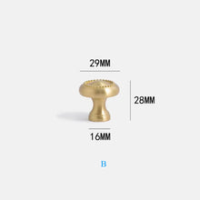Load image into Gallery viewer, French Vintage Gold Round Brass Knobs, Single Hole Small Drawer &amp; Wardrobe Handles
