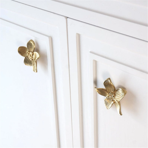 Brass Flower Knobs | Nordic Style Kitchen & Cabinet Handles, Drawer Pulls, Wardrobe Knobs