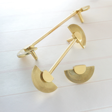 Load image into Gallery viewer, 3.78&quot;, 5.0&quot; Gold Fun Kitchen Pulls | Solid Brass Drawer Pulls, Cabinet &amp; Dresser Knobs, Closet &amp; Wardrobe Handles
