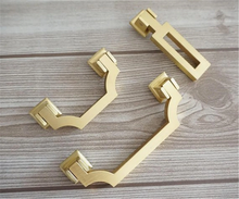 Load image into Gallery viewer, 2.5&quot;, 3.75&quot; (64, 96mm) Brushed Gold Brass Vintage Drop Pulls | Dresser &amp; Drawer Knobs, Kitchen Cabinet Door Handles, Hardware
