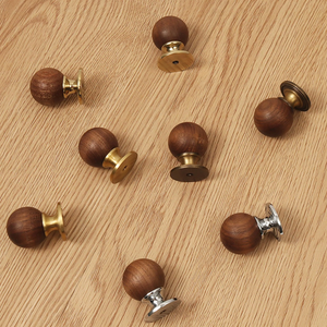 Walnut Wood & Chrome, Gold, Bronze, Brass Kitchen Knobs & Pulls | Drop Bail Drawer & Cupboard Handles, Cabinet Pulls