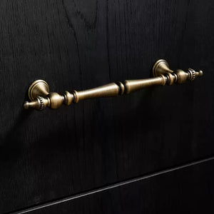 3.78", 5" & 6.3" Aged Brass & Antique Bronze Drawer Knobs | Euro Style Cabinet Handles, Kitchen & Dresser Pulls | Cabinet Hardware
