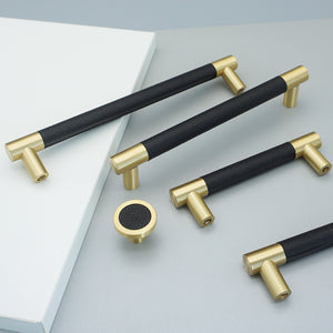 3"-10" Black Leather Pulls, Knobs & Handles | Cabinet, Dresser, Drawer & Kitchen Hardware