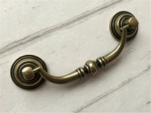 Load image into Gallery viewer, 3.5&quot;-4.25&quot; (90-108mm) Vintage Drop Bail Pulls &amp; Knobs (Antique Bronze, Silver, Black) | Cabinet, Dresser, Drawer &amp; Kitchen Hardware
