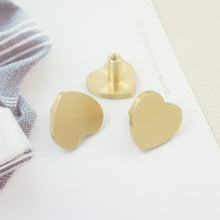 Load image into Gallery viewer, Heart Shaped Brass Knobs &amp; Handles | Cabinet, Drawer, Dresser &amp; Kitchen Cupboard | Furniture Hardware

