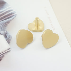 Heart Shaped Brass Knobs & Handles | Cabinet, Drawer, Dresser & Kitchen Cupboard | Furniture Hardware