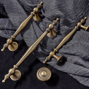 3", 3.78", 5", 6.3" Aged Brass & Antique Bronze Kitchen Handles | Unique Cabinet & Wardrobe Pulls, Drawer & Cupboard Knobs, Hardware