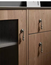 Load image into Gallery viewer, French Matte Brushed Nickel Brass Drawer Pulls, Light Luxury Modern Minimalist Mid‑Century Handles for Shoe Cabinet and Wardrobe Doors
