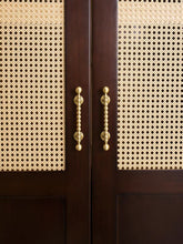 Load image into Gallery viewer, French Vintage Brass Round Ball Bar Pulls, Double Hole Long Handles for Drawers and Wardrobes

