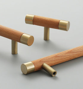 Modern Chinese Style Light Luxury Solid Wood Pull Handles - For Cabinet Doors Drawers Wardrobes