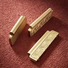 Load image into Gallery viewer, Solid Brass New Chinese Style Cabinet Pulls, Luxury Gold Minimalist Handles for Wardrobe, Drawer, Wine &amp; Shoe Cabinet
