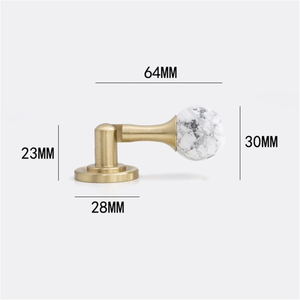 Crystal Stone & Brass Knobs, Pulls & Handles (Pink, White, Clear) | Ball Drop Design for Dresser, Drawer & Cabinet Door Hardware