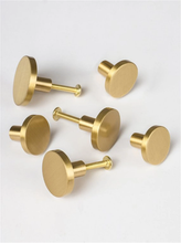Load image into Gallery viewer, Round Brass Cabinet Knobs | Drawer &amp; Kitchen Cupboard Handles, Furniture Hardware Pulls
