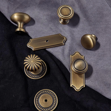 Load image into Gallery viewer, Antique Bronze Knobs with Backplate | Art Decor Unique Rustic Cabinet Pulls, Drawer &amp; Dresser Handles, Vintage Kitchen Hardware
