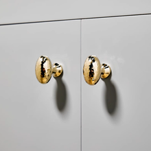 Load image into Gallery viewer, Hammered Pigeon Egg Solid Gold &amp; Chrome Knobs | Cabinet &amp; Drawer Pulls, Kitchen Cupboard Handles, Hardware

