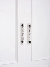 Load image into Gallery viewer, White &amp; Black Marble Chrome Kitchen Pulls | Luxury Dresser Handles, Cabinet &amp; Drawer Knobs, Closet Hardware, Decor
