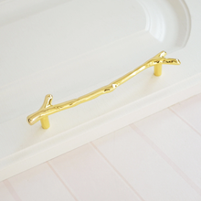 Load image into Gallery viewer, 3.75&quot;, 5&quot; Shiny Gold Branches &amp; Twigs Cabinet Handles | Drawer Pulls, Dresser Knobs, Closet Handles, Furniture Hardware
