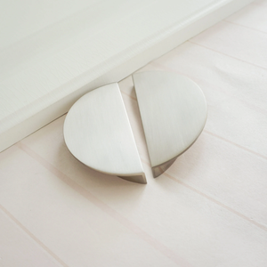 2.5" Semicircle Nickel Steel Pulls, Knobs & Handles | Drawer, Dresser, Kitchen Cabinet, Door, Cupboard & Furniture Hardware