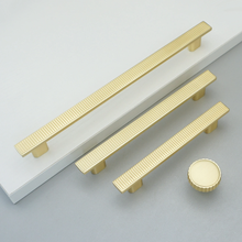 Load image into Gallery viewer, 2.5&quot;-7.55&quot; Unique Semicircle Brushed Brass Pulls, Knobs &amp; Handles | Kitchen, Drawer, Wardrobe, Cabinet &amp; Dresser Hardware
