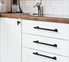 Load image into Gallery viewer, 3.75&quot;, 5.0&quot;, 6.3&quot;, 7.55&quot; (96, 128, 160, 192mm) Black &amp; Gold Modern Drawer Pulls | Kitchen Cabinet &amp; Door Handles, Dresser Knobs
