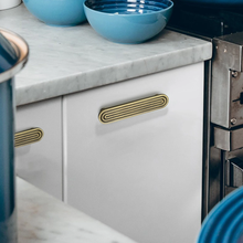Load image into Gallery viewer, 2.5&quot;-5&quot; Unique Track Design Solid Brass &amp; Antique Bronze Knobs, Pulls &amp; Handles | Cabinet, Drawer, Cupboard, Dresser &amp; Kitchen Hardware
