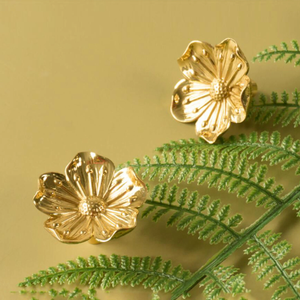 Gold Brass Flower Knobs, Pulls & Handles | Drawer, Cabinet, Dresser, Kitchen Cupboard & Furniture Hardware