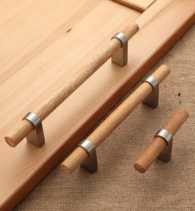 3.75", 5", 6.3" (96, 128, 160mm) Black Beech & Brushed Steel Matte Aluminum Cabinet Pulls | Bar Handles for Dresser & Drawer
