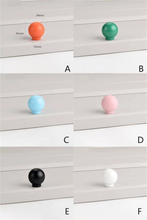 Load image into Gallery viewer, 3.78&quot;-12.6&quot; Colorful Ball Knobs &amp; Pulls | Minimalist Black, White, Orange, Green, Blue, Pink Cabinet &amp; Drawer Handles
