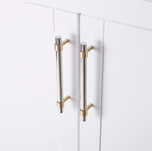 3", 3.78", 5.0", 6.3", 7.55", 8.8" Stainless Steel & Brass Drawer Pulls | Modern Black Kitchen Cabinet Handles, Dresser & Wardrobe Cupboard Pulls