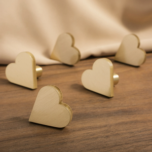 Brass Heart Knobs | Cabinet & Drawer Pulls, Dresser & Kitchen Cupboard Handles, Furniture Hardware