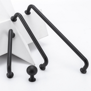 3.78"(96mm), 5"(128mm), 7.55"(192mm) Brushed Brass & Black Knobs & Pulls | Cabinet, Dresser, Drawer, Kitchen & Cupboard Handles