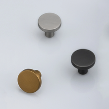 Load image into Gallery viewer, Round Brushed Brass, Nickel, Black &amp; White Knobs, Pulls &amp; Handles | Drawer, Dresser, Kitchen &amp; Cabinet Decor Furniture Hardware
