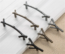 Load image into Gallery viewer, 3.75&quot;, 5&quot; (96, 128mm) Branches &amp; Twigs Cabinet Knobs | Antique Bronze, Silver, Black Drawer Pulls, Dresser Handles, Furniture Hardware
