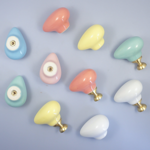Raindrop Ceramic Knobs | Colorful Drawer & Cabinet Pulls, Dresser & Kitchen Cupboard Handles, Furniture Hardware