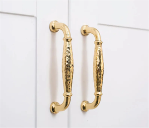 3.78", 5" Hammered Gold Brass Kitchen Pulls | Luxurious Cabinet Door & Dresser Knobs, Wardrobe & Drawer Handles