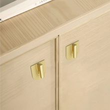 Load image into Gallery viewer, Track Design Brushed Brass Drawer Pulls | Unique Kitchen Cabinet &amp; Wardrobe Cupboard Handles, Dresser Knobs, Pulls
