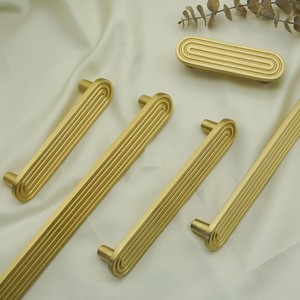 2.5"-5" Unique Solid Brass Track Design Knobs, Pulls & Handles | Kitchen, Cabinet, Drawer, Cupboard & Dresser Hardware