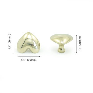 Original Design Heart Drawer Knobs | Small Gold, Silver & Chrome Cabinet Pulls, Wardrobe Door Knobs, Furniture Hardware