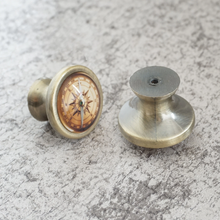 Load image into Gallery viewer, Compass Ornate Knobs &amp; Pulls (Antique Bronze, Crystal) | French Style Drawer, Dresser &amp; Cabinet Furniture Hardware
