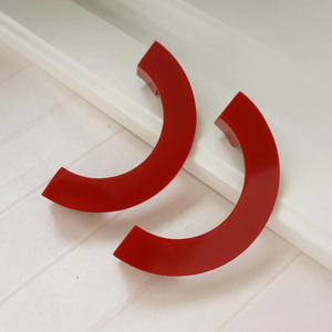 3.78" White, Green, Red & Orange Semicircle Drawer Pulls | Dresser & Kitchen Cabinet Door Handles, Knob Hardware