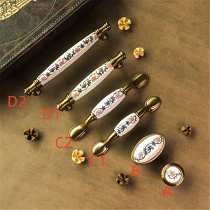 American Rural Vintage Ceramic & Antique Brass Knobs & Pulls | Cabinet, Drawer, Dresser, Kitchen & Closet Hardware
