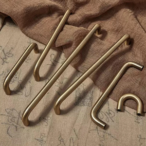 Minimalist Antique Bronze & Aged Brass Cabinet Handles | Large 500mm Drawer Pulls, Kitchen Knobs & Brass Hardware