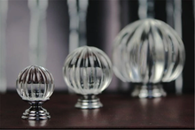 Load image into Gallery viewer, Pumpkin Glass &amp; Crystal Knobs | Clear Chrome Silver Dresser &amp; Drawer Pulls, Cabinet &amp; Cupboard Door Handles, Hardware
