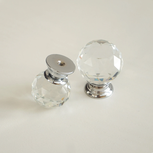 Silver Clear Glass & Crystal Knobs | Dresser, Drawer & Cupboard Pulls, Kitchen Cabinet & Door Handles, Hardware