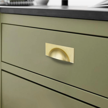 Load image into Gallery viewer, 2.5&quot;-7.55&quot; Unique Semicircle Brushed Brass Pulls, Knobs &amp; Handles | Kitchen, Drawer, Wardrobe, Cabinet &amp; Dresser Hardware
