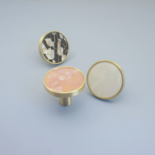 Load image into Gallery viewer, Modern Brass &amp; Acrylic Drawer Knobs | Dresser &amp; Kitchen Cabinet Pulls, Hardware Handles
