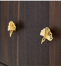 Load image into Gallery viewer, Ginkgo Biloba Leaf Brass Knobs | Cabinet &amp; Drawer Pulls, Kitchen Handles, Cabinet Hardware
