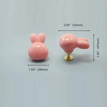 Load image into Gallery viewer, 1pc Rabbit Ceramic Knobs | Colorful Dresser &amp; Kitchen Cupboard Knobs, Drawer &amp; Cabinet Handles, Furniture Hardware
