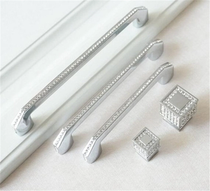 5"-7.55" (128-192mm) Modern Crystal & Rhinestone Knobs, Pulls & Handles (Chrome Clear) | Dresser Drawer, Cabinet Door & Kitchen Hardware